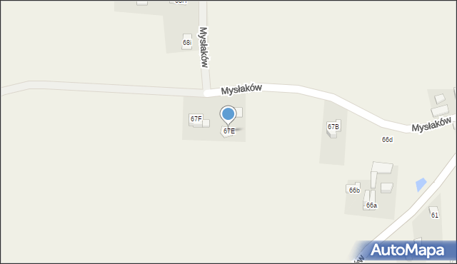 Mysłaków, Mysłaków, 67E, mapa Mysłaków