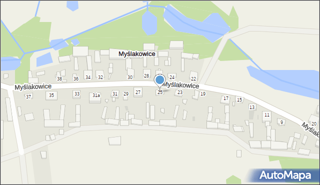 Myślakowice, Myślakowice, 25, mapa Myślakowice