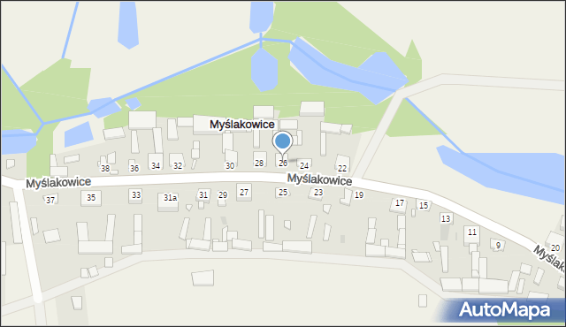 Myślakowice, Myślakowice, 26, mapa Myślakowice