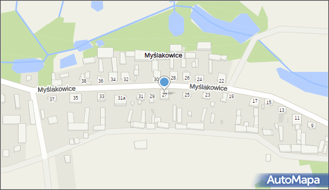 Myślakowice, Myślakowice, 27, mapa Myślakowice