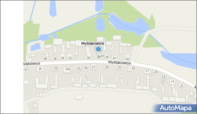 Myślakowice, Myślakowice, 28, mapa Myślakowice