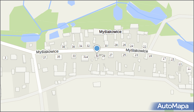 Myślakowice, Myślakowice, 31, mapa Myślakowice