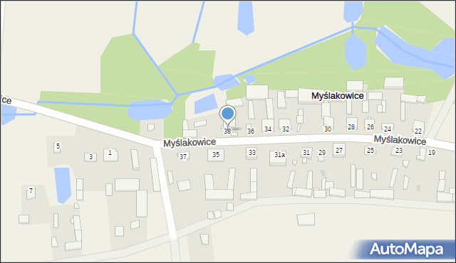 Myślakowice, Myślakowice, 38, mapa Myślakowice