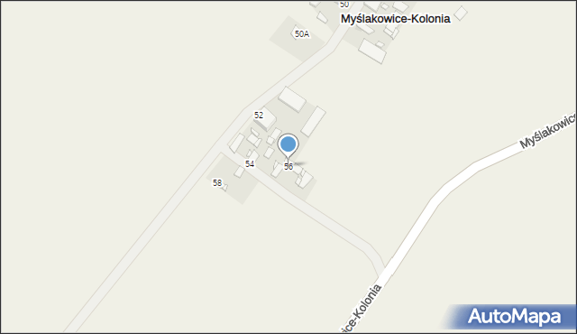 Myślakowice, Myślakowice, 56, mapa Myślakowice