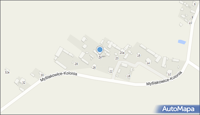 Myślakowice-Kolonia, Myślakowice-Kolonia, 24, mapa Myślakowice-Kolonia