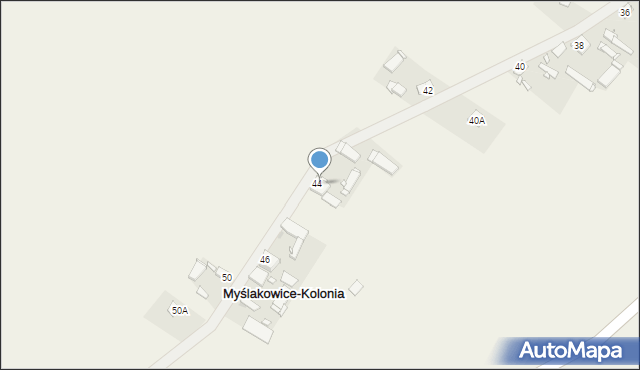 Myślakowice-Kolonia, Myślakowice-Kolonia, 44, mapa Myślakowice-Kolonia