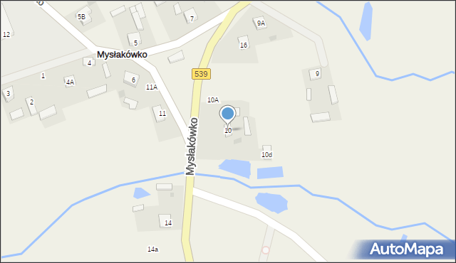 Mysłakówko, Mysłakówko, 10, mapa Mysłakówko