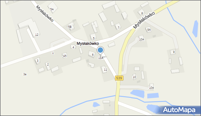 Mysłakówko, Mysłakówko, 11A, mapa Mysłakówko