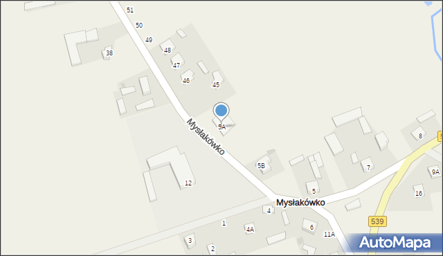 Mysłakówko, Mysłakówko, 5A, mapa Mysłakówko