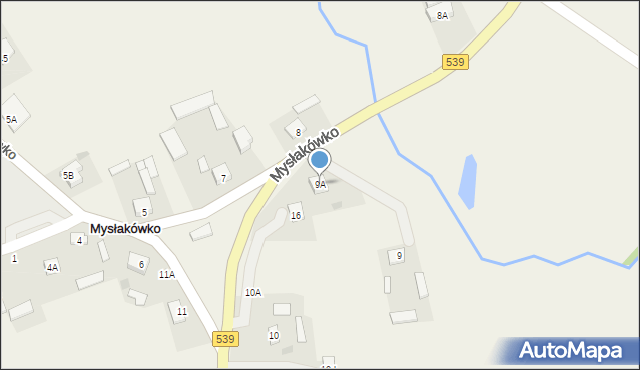 Mysłakówko, Mysłakówko, 9A, mapa Mysłakówko