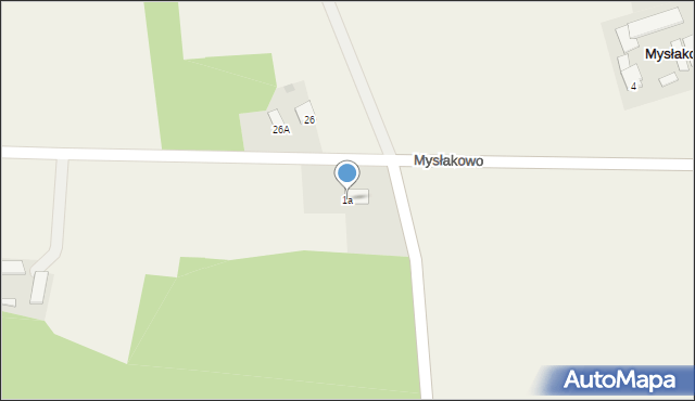 Mysłakowo, Mysłakowo, 1a, mapa Mysłakowo