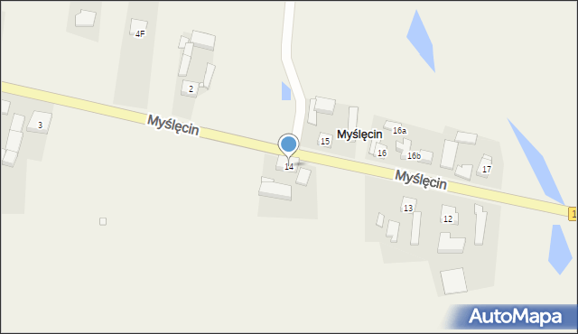 Myślęcin, Myślęcin, 14, mapa Myślęcin