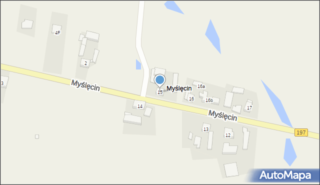 Myślęcin, Myślęcin, 15, mapa Myślęcin