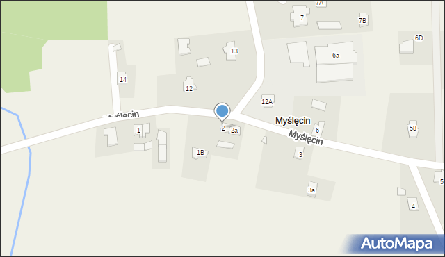 Myślęcin, Myślęcin, 2, mapa Myślęcin