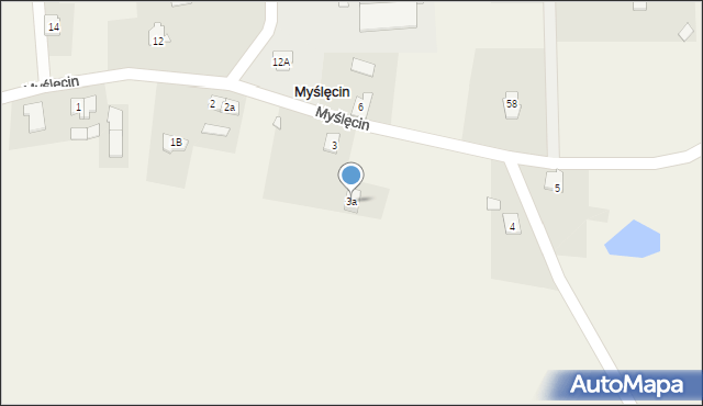 Myślęcin, Myślęcin, 3a, mapa Myślęcin