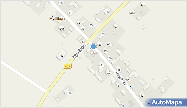 Myślibórz, Myślibórz, 12, mapa Myślibórz