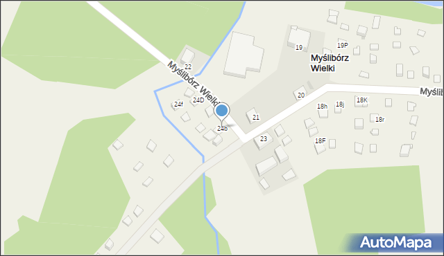 Myślibórz Wielki, Myślibórz Wielki, 24b, mapa Myślibórz Wielki
