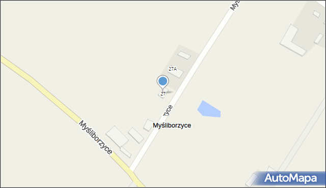 Myśliborzyce, Myśliborzyce, 27, mapa Myśliborzyce