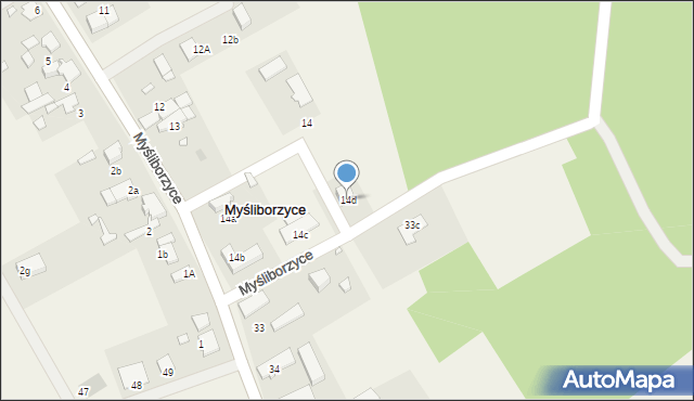 Myśliborzyce, Myśliborzyce, 14d, mapa Myśliborzyce