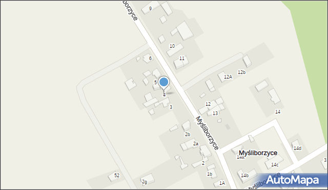 Myśliborzyce, Myśliborzyce, 4, mapa Myśliborzyce