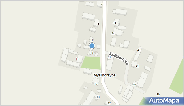 Myśliborzyce, Myśliborzyce, 10, mapa Myśliborzyce