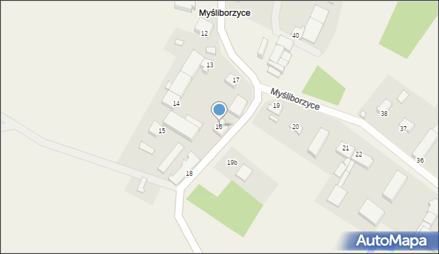 Myśliborzyce, Myśliborzyce, 16, mapa Myśliborzyce