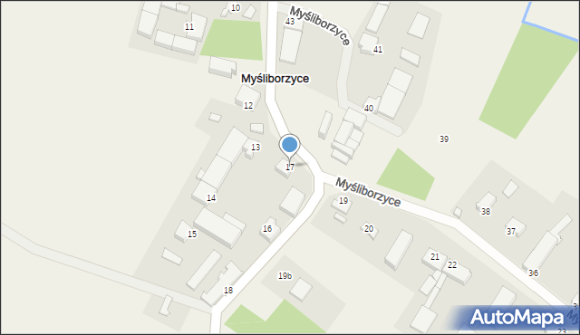 Myśliborzyce, Myśliborzyce, 17, mapa Myśliborzyce