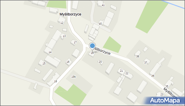 Myśliborzyce, Myśliborzyce, 19, mapa Myśliborzyce