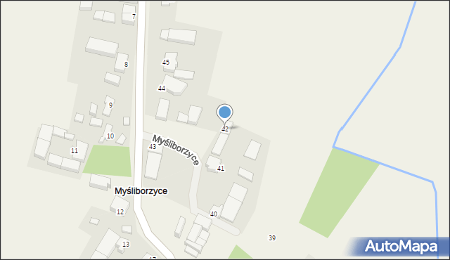 Myśliborzyce, Myśliborzyce, 42, mapa Myśliborzyce