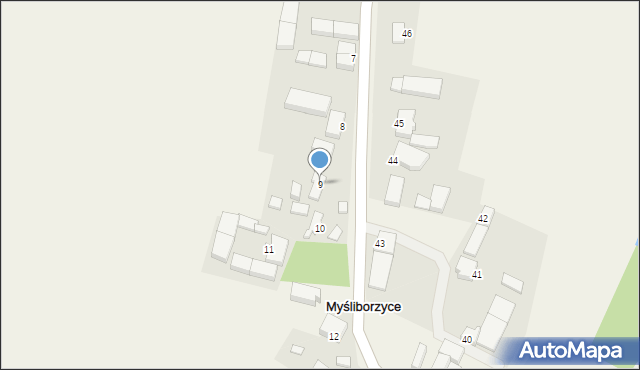 Myśliborzyce, Myśliborzyce, 9, mapa Myśliborzyce