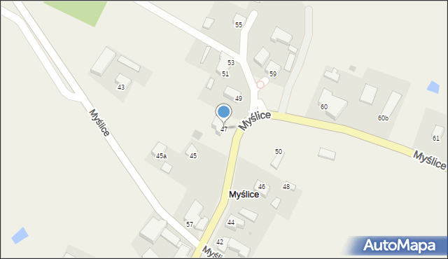 Myślice, Myślice, 47, mapa Myślice