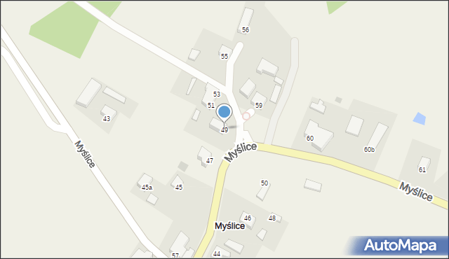 Myślice, Myślice, 49, mapa Myślice