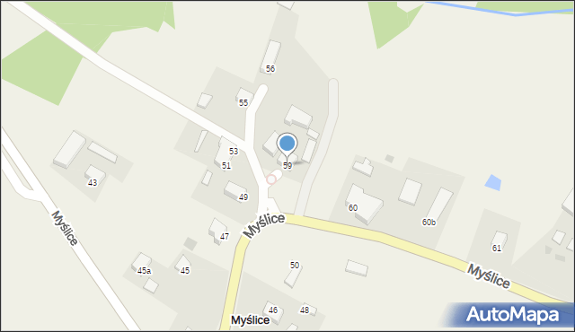 Myślice, Myślice, 59, mapa Myślice