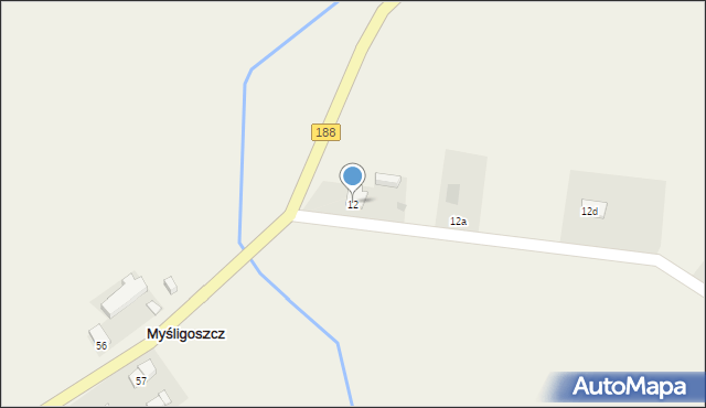 Myśligoszcz, Myśligoszcz, 12, mapa Myśligoszcz