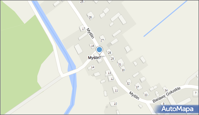 Myślin, Myślin, 15, mapa Myślin