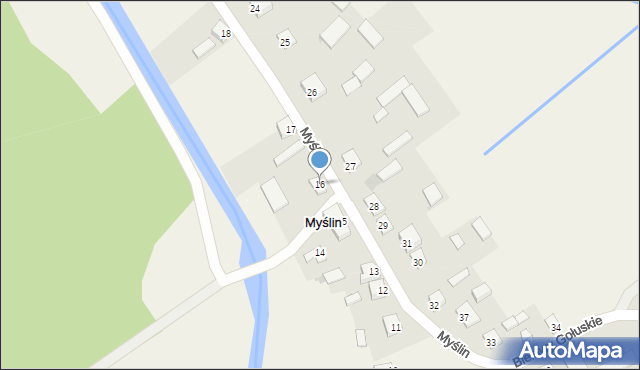 Myślin, Myślin, 16, mapa Myślin