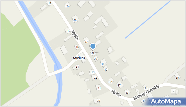 Myślin, Myślin, 28, mapa Myślin