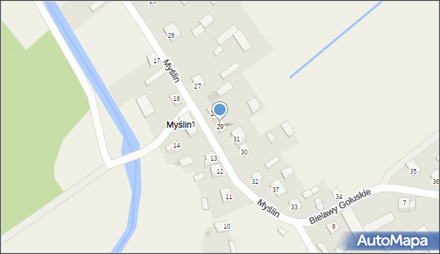 Myślin, Myślin, 29, mapa Myślin