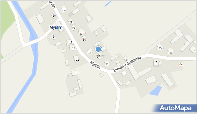 Myślin, Myślin, 37, mapa Myślin