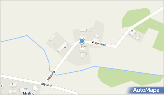 Myślino, Myślino, 13, mapa Myślino