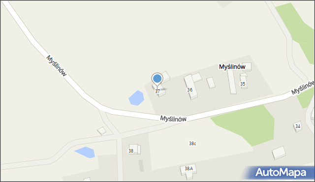 Myślinów, Myślinów, 37, mapa Myślinów