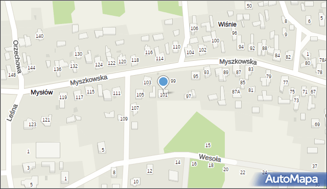 Mysłów, Myszkowska, 101, mapa Mysłów