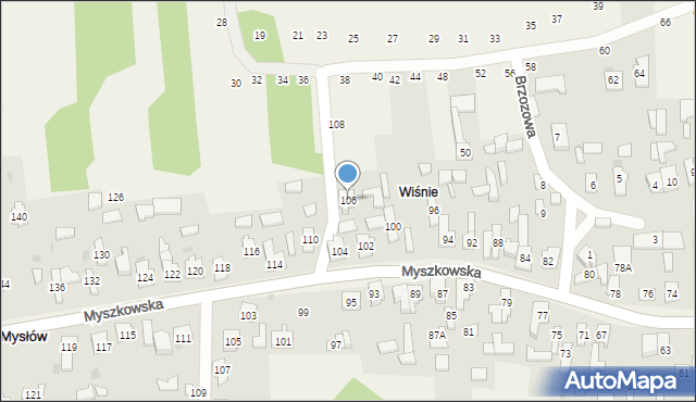 Mysłów, Myszkowska, 106, mapa Mysłów