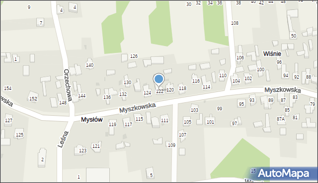 Mysłów, Myszkowska, 122, mapa Mysłów