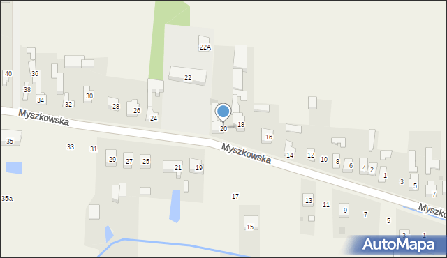 Mysłów, Myszkowska, 20, mapa Mysłów