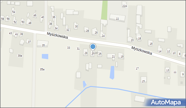 Mysłów, Myszkowska, 27, mapa Mysłów