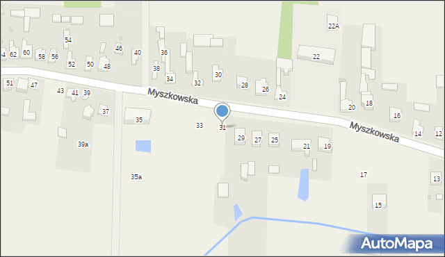 Mysłów, Myszkowska, 31, mapa Mysłów