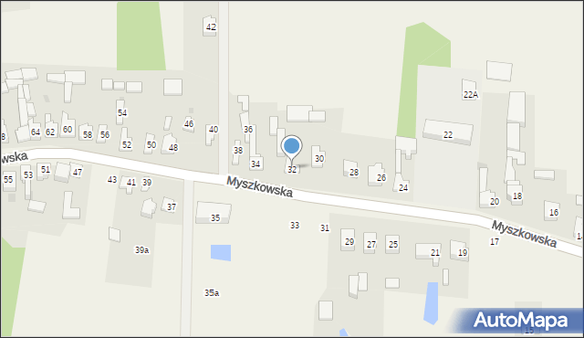 Mysłów, Myszkowska, 32, mapa Mysłów