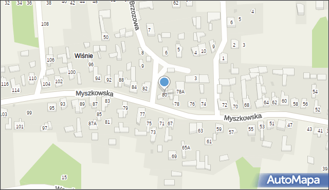 Mysłów, Myszkowska, 80, mapa Mysłów