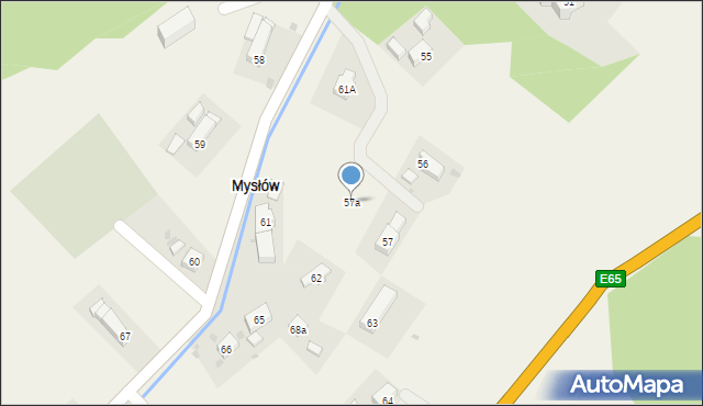 Mysłów, Mysłów, 57a, mapa Mysłów